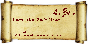 Laczuska Zsüliet névjegykártya